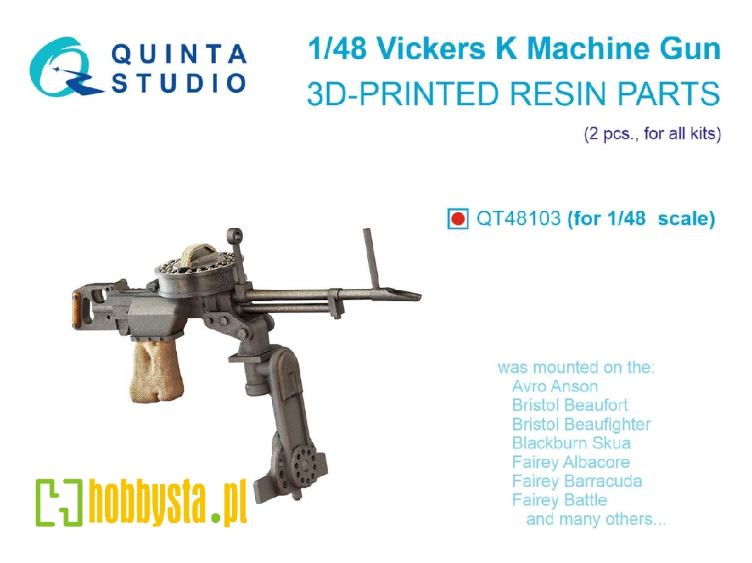 Vickers K Machine Gun - 2 Pcs (3d-printed / For All Kits) - image 1 Vickers K Machine Gun - 2 Pcs (3d-printed / For All Kits) - image 1
