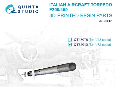 Italian Wwii Aircraft Torpedo F200-450 (3d-printed / For All Kits) - image 1