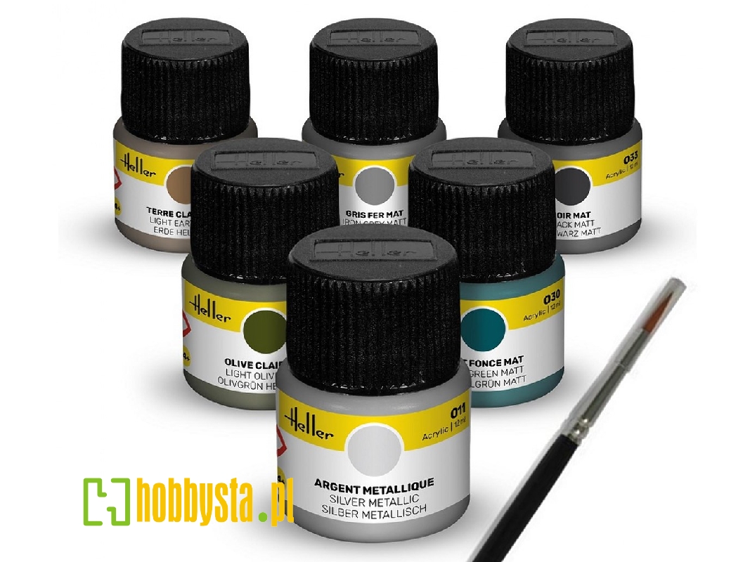 Military - Acrylic Colour Set 6x12ml And Brush - image 1