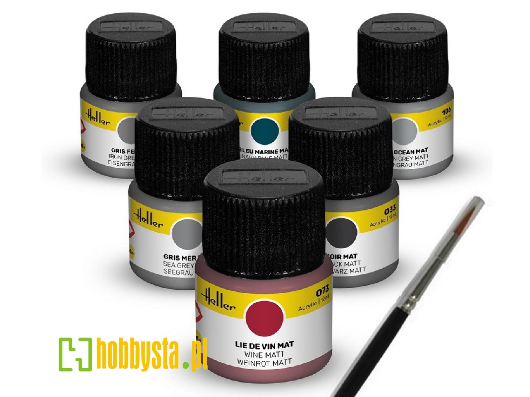 Navy - Acrylic Colour Set 6x12ml And Brush - image 1 Navy - Acrylic Colour Set 6x12ml And Brush - image 1