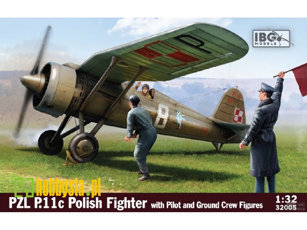Pzl P.11c Polish Fighter With Pilot And Ground Crew Figures - image 1 Pzl P.11c Polish Fighter With Pilot And Ground Crew Figures - image 1