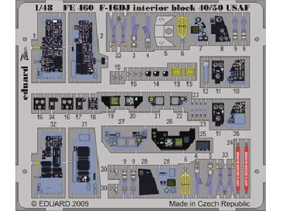F-16DJ interior block 40/50 USAF S. A. 1/48 - Kinetic - - image 1