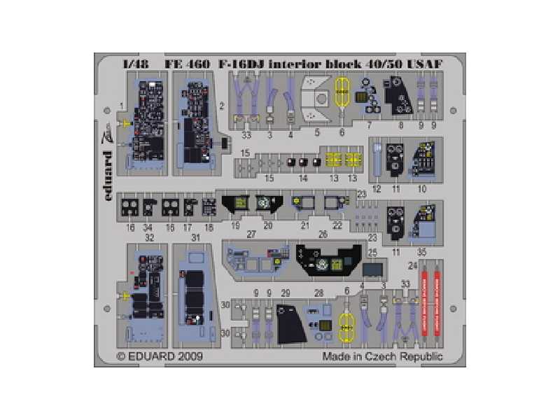 F-16DJ interior block 40/50 USAF S. A. 1/48 - Kinetic - - image 1