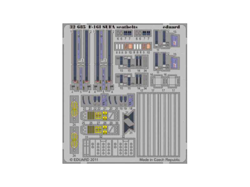 F-16I SUFA seatbelts 1/32 - Academy Minicraft - image 1