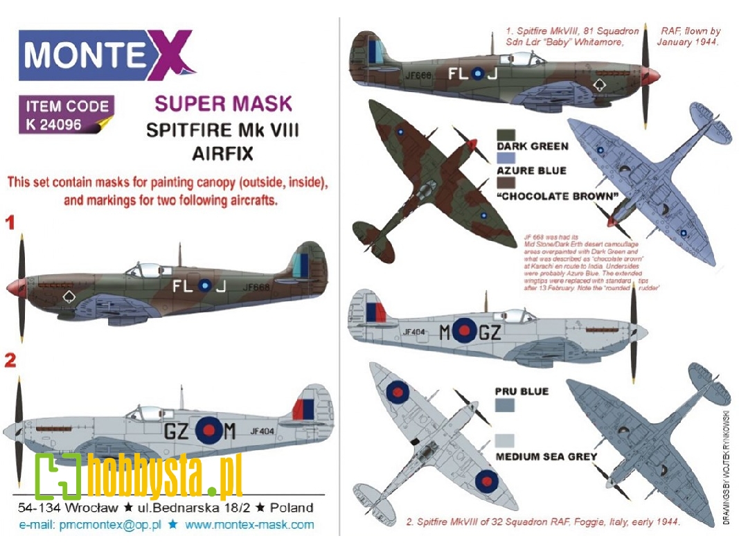 Supermarine Spitfire Mk.Viii - Super Painting Mask Set (For Airfix Kits) - image 1 Supermarine Spitfire Mk.Viii - Super Painting Mask Set (For Airfix Kits) - image 1