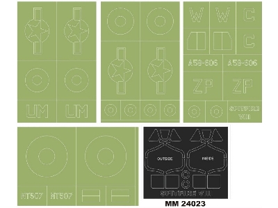 Supermarine Spitfire Mk.Viii - Maxi Paint Mask Set (For Airfix A17002 Kit) - image 1