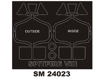 Supermarine Spitfire Mk.Viii - Mini Paint Mask Set (For Airfix Kits) - image 1