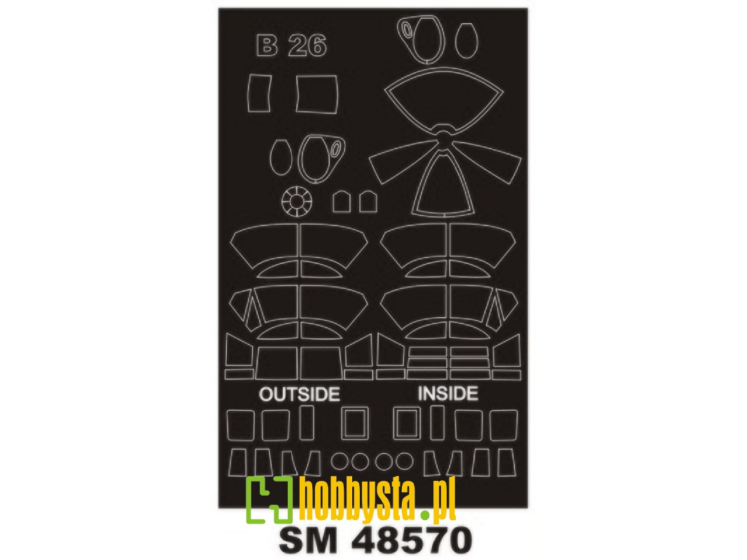 Martin B-26 B Marauder - Mini Paint Mask Set (For Icm Kits) - image 1 Martin B-26 B Marauder - Mini Paint Mask Set (For Icm Kits) - image 1