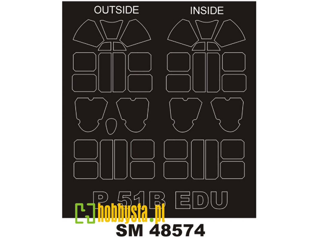 North American P-51 B Mustang - Mini Paint Mask Set (For Eduard Kits) - image 1 North American P-51 B Mustang - Mini Paint Mask Set (For Eduard Kits) - image 1