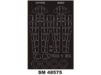 Douglas Tbd-1 Devastator - Mini Paint Mask Set (For Hobby Boss Kits) - image 1