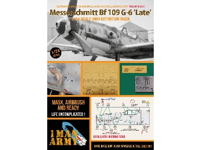 Messerschmitt Bf-109 G-6 Late - High Definition Airbrush Masks (For Trumpeter Kits) - image 1