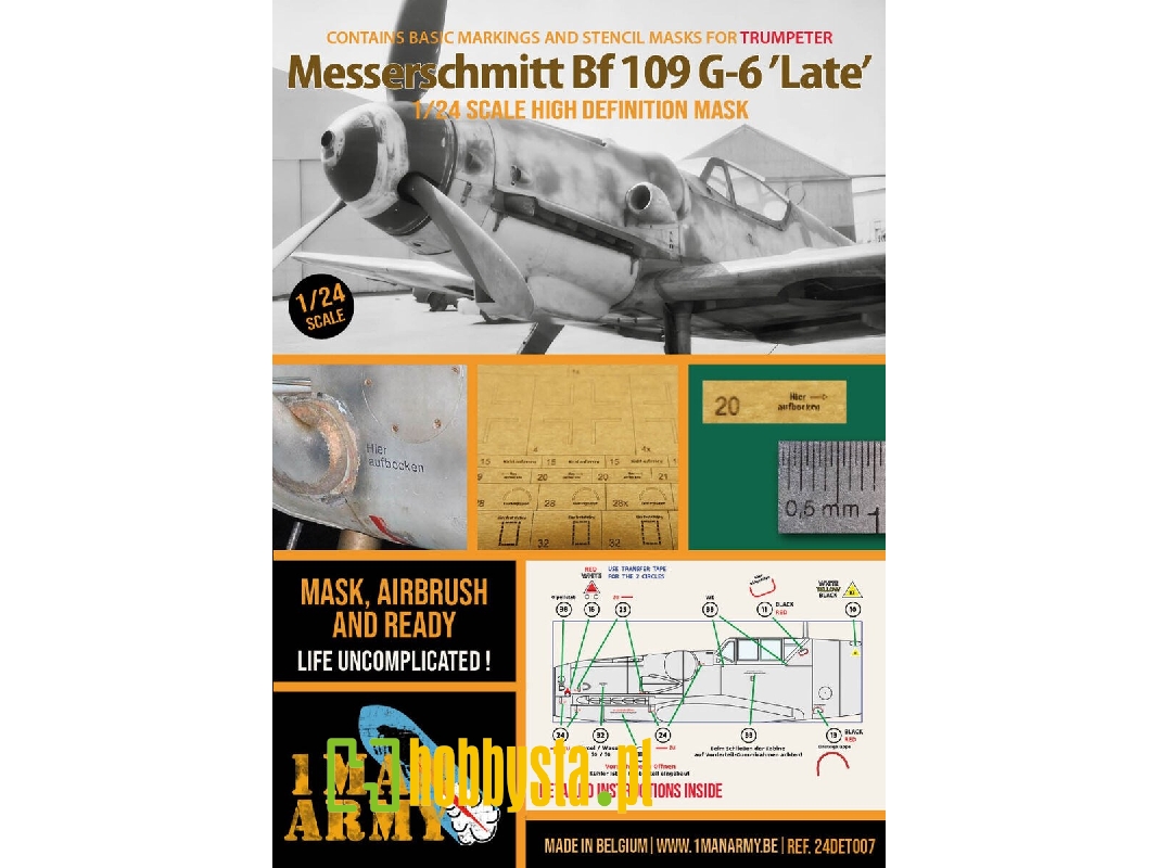 Messerschmitt Bf-109 G-6 Late - High Definition Airbrush Masks (For Trumpeter Kits) - image 1