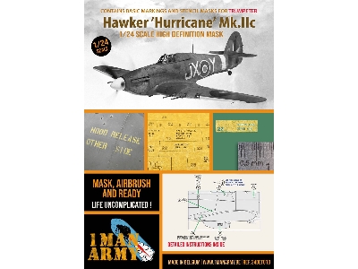 Hawker Hurricane Mk.Iic - High Definition Airbrush Masks (For Trumpeter Kits) - image 1