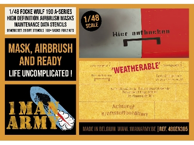 Focke-wulf 190 A-series - High Definition Airbrush Masks Maintenance Data Stencils General Set - image 1