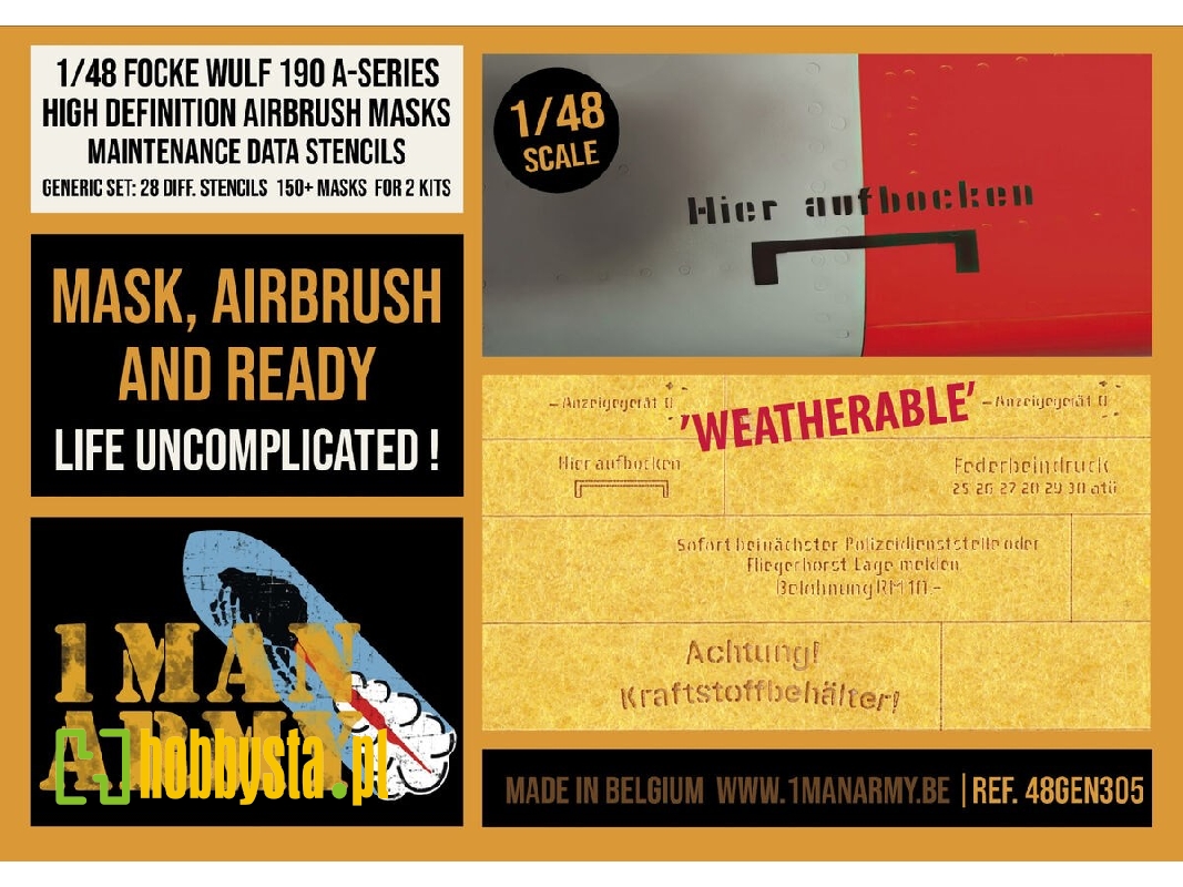 Focke-wulf 190 A-series - High Definition Airbrush Masks Maintenance Data Stencils General Set - image 1 Focke-wulf 190 A-series - High Definition Airbrush Masks Maintenance Data Stencils General Set - image 1