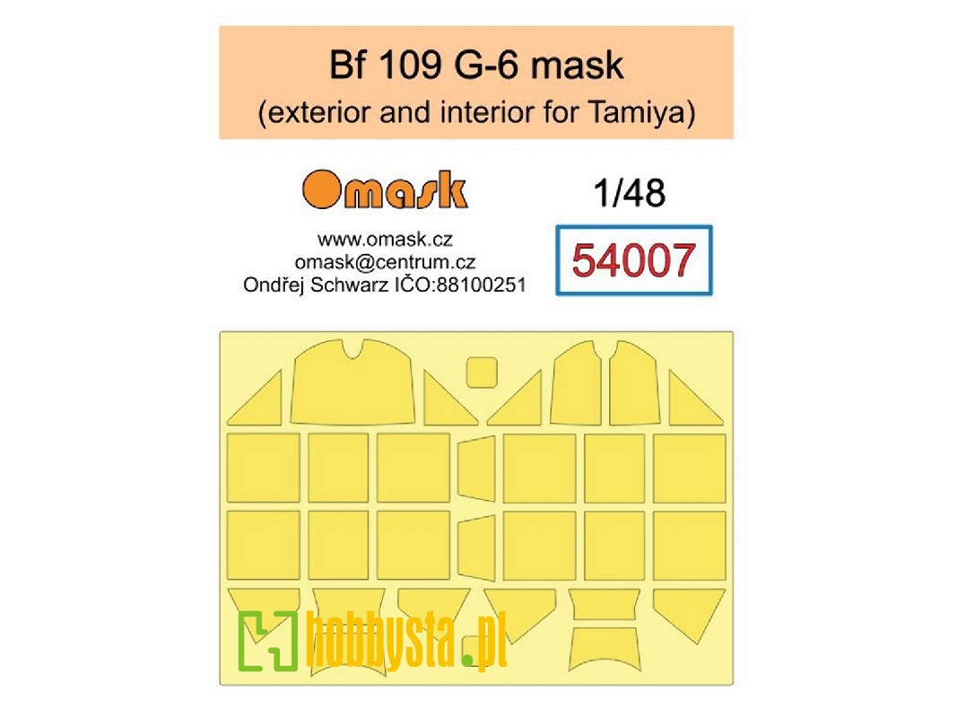Messerschmitt Bf-109 G-6 - Exterior And Interior Masks (For Tamiya Kits) - image 1 Messerschmitt Bf-109 G-6 - Exterior And Interior Masks (For Tamiya Kits) - image 1