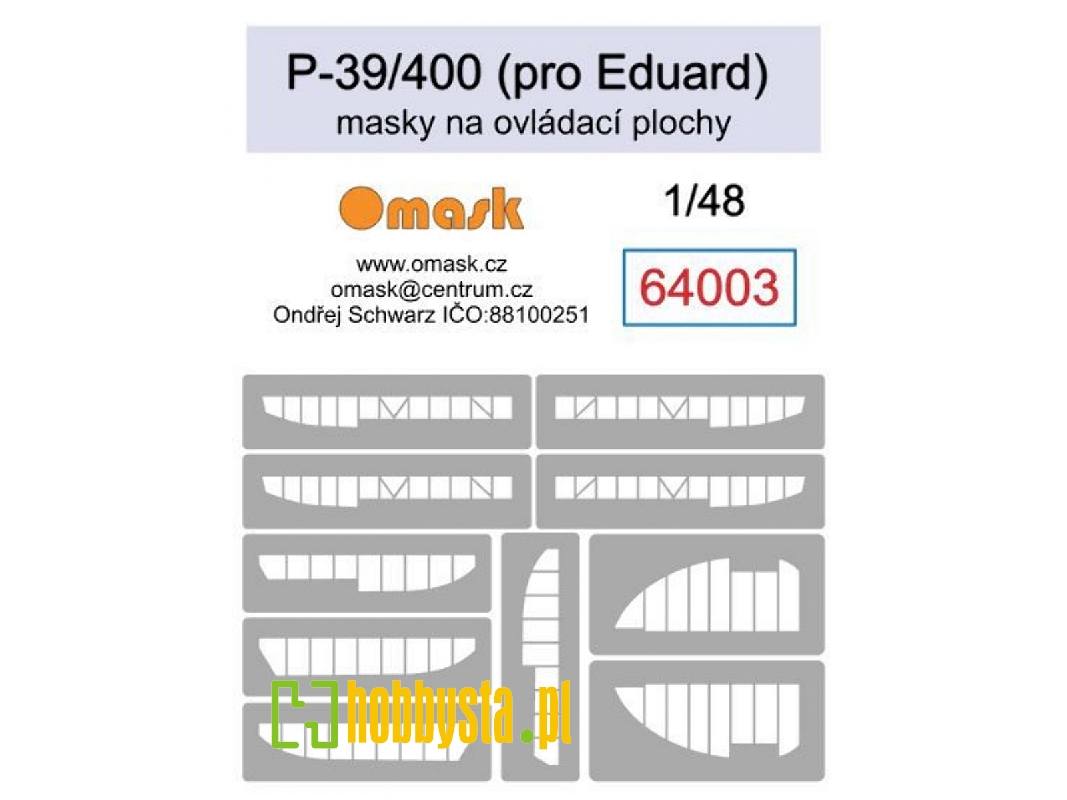 P-39/P-400 Masks For Control Surfaces (For Eduard) - image 1 P-39/P-400 Masks For Control Surfaces (For Eduard) - image 1
