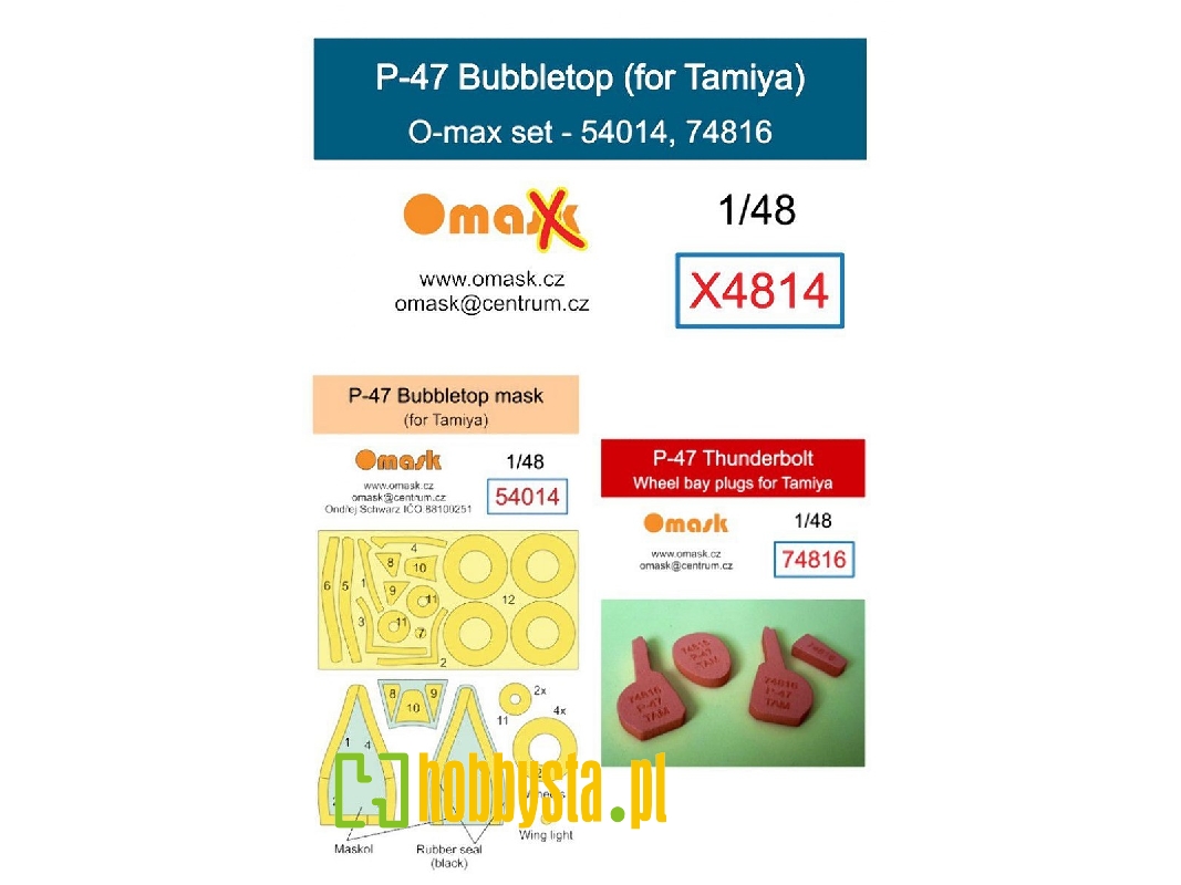 Republic P-47 Bubbletop - O-max Set (For Tamiya Kits) - image 1 Republic P-47 Bubbletop - O-max Set (For Tamiya Kits) - image 1