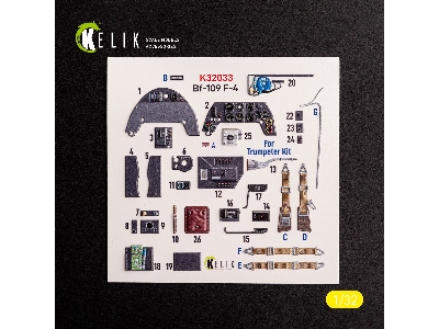 Bf-109 F-4 - Interior 3d Decals For Trumpeter Kit - image 3