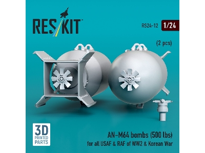 An-m64 Bombs (500 Lbs) For All Usaf & Raf Of Ww2 & Korean War (2pcs) (3d Printed) - image 2