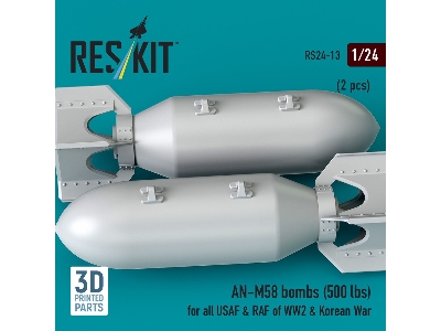An-m58 Bombs (500 Lbs) For All Usaf & Raf Of Ww2 & Korean War (2pcs) (3d Printed) - image 1