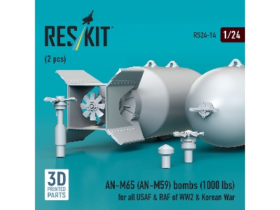 An-m65 (An-m59) Bombs (1000 Lbs) For All Usaf & Raf Of Ww2 & Korean War (2pcs) (3d Printed) - image 3