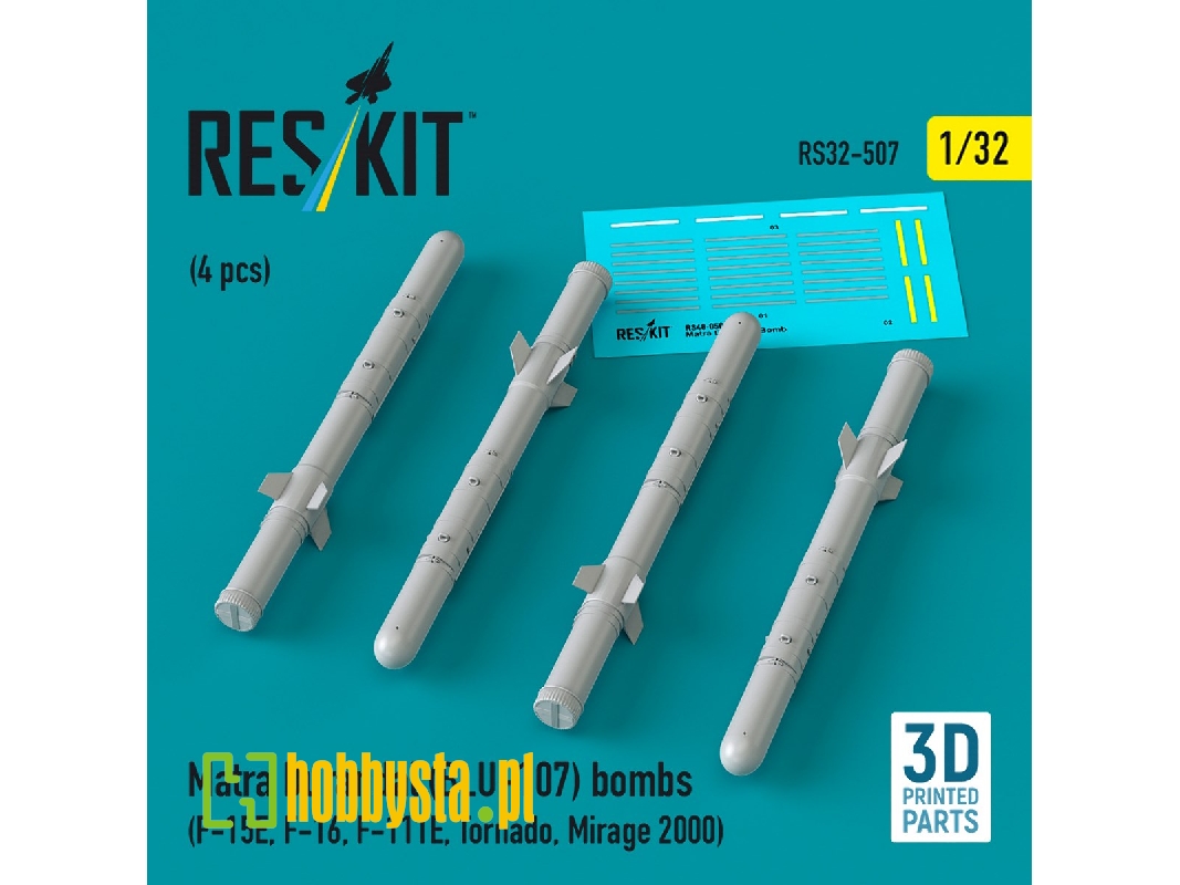 Matra Durandal (Blu-107) Bombs (4pcs) (F-15e, F-16, F-111e, Tornado, Mirage 2000) (3d Printed) - image 1 Matra Durandal (Blu-107) Bombs (4pcs) (F-15e, F-16, F-111e, Tornado, Mirage 2000) (3d Printed) - image 1