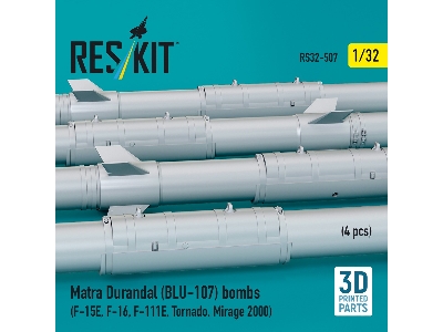 Matra Durandal (Blu-107) Bombs (4pcs) (F-15e, F-16, F-111e, Tornado, Mirage 2000) (3d Printed) - image 2