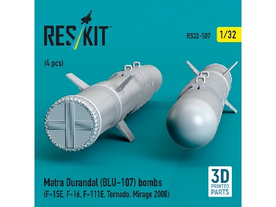 Matra Durandal (Blu-107) Bombs (4pcs) (F-15e, F-16, F-111e, Tornado, Mirage 2000) (3d Printed) - image 3