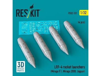 Lrf-4 Rocket Launchers (4pcs) (Mirage F.1, Mirage 2000, Jaguar) (3d Printed) - image 1