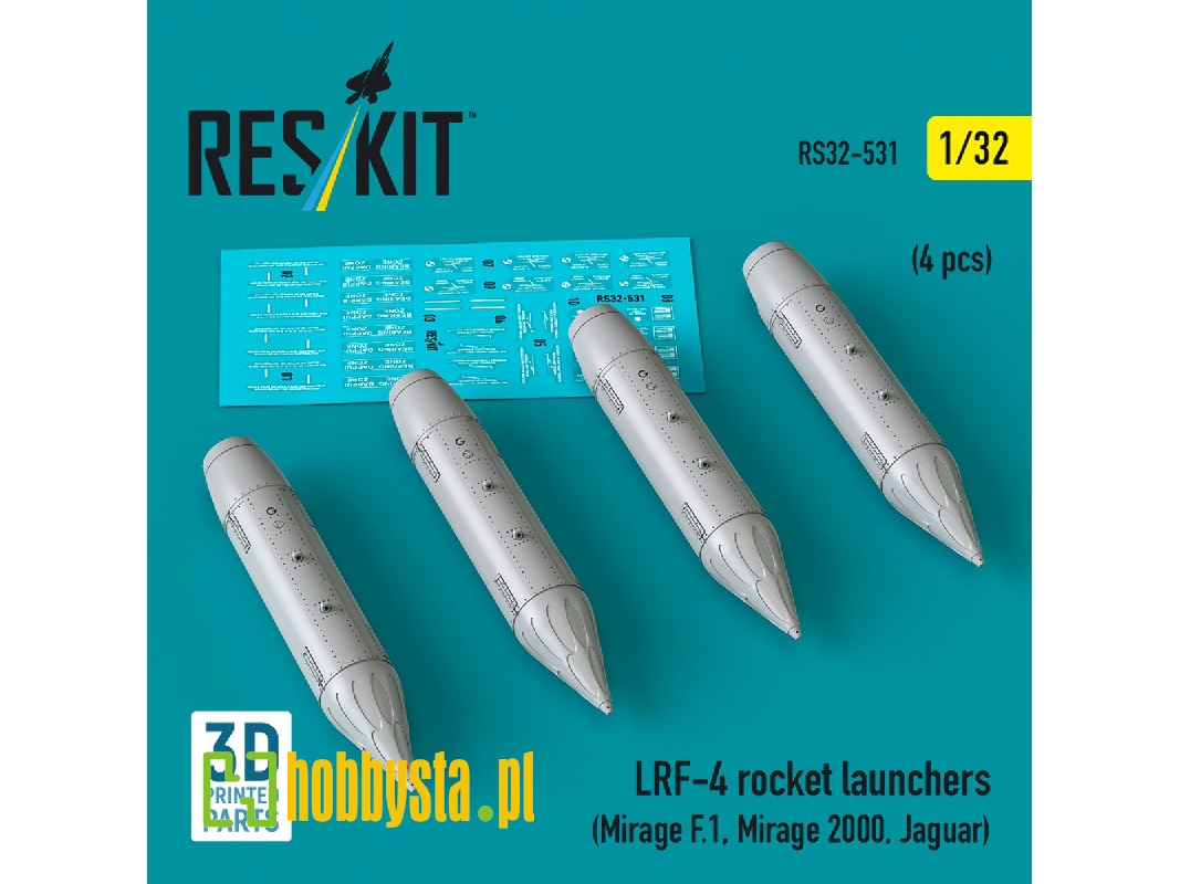 Lrf-4 Rocket Launchers (4pcs) (Mirage F.1, Mirage 2000, Jaguar) (3d Printed) - image 1 Lrf-4 Rocket Launchers (4pcs) (Mirage F.1, Mirage 2000, Jaguar) (3d Printed) - image 1
