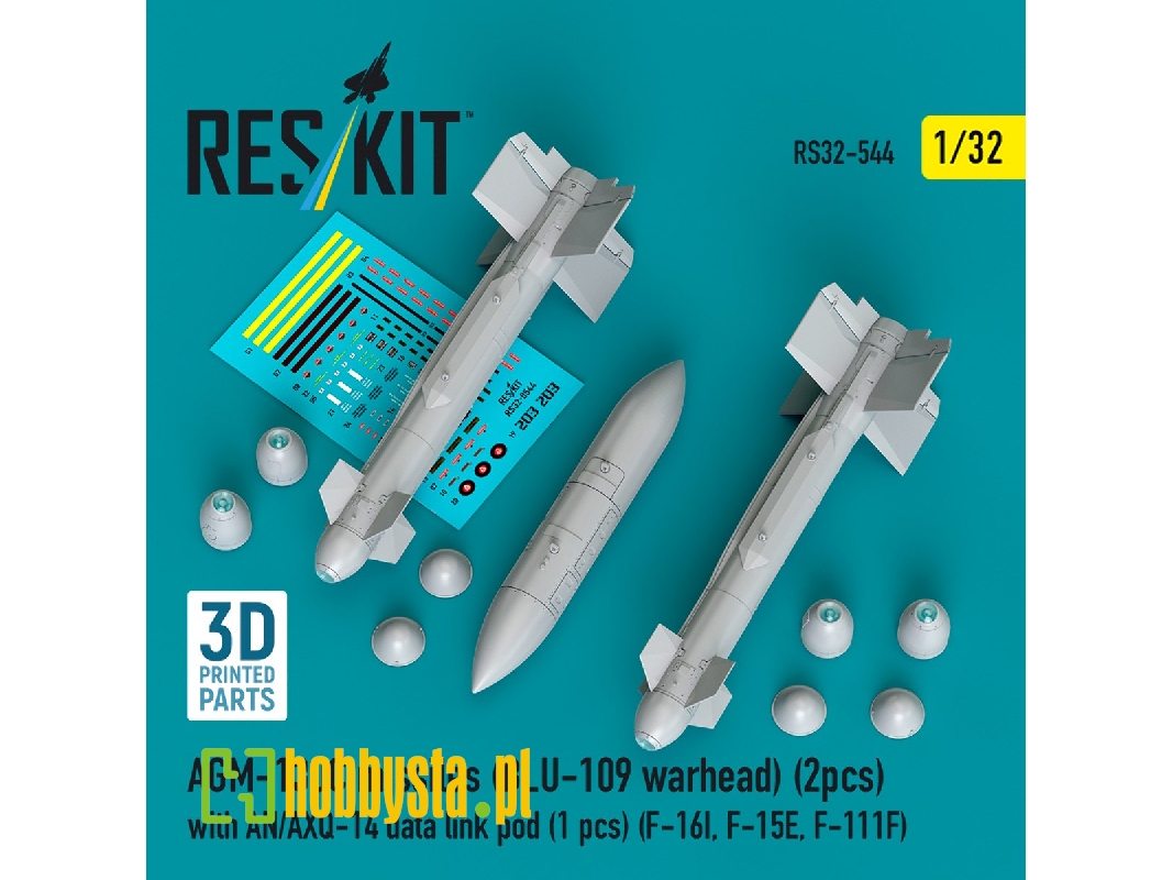 Agm-130c Missiles (Blu-109 Earhead) (2pcs) With An/Axq-14 Data Link Pod (1pc) (F-16i, F-15e, F-111f) (3d Printed) - image 1 Agm-130c Missiles (Blu-109 Earhead) (2pcs) With An/Axq-14 Data Link Pod (1pc) (F-16i, F-15e, F-111f) (3d Printed) - image 1