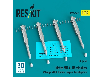 Matra Mica-ir Missiles (4pcs) (Mirage 2000, Rafale, Gripen, Eurofighter) (3d Printed) - image 2