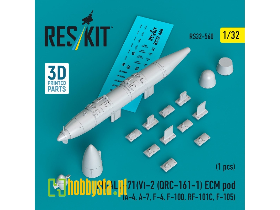 An/Alq-71(V)-2 (Qrc-161-1) Ecm Pod (1pc) (A-4, A-7, F-4, F-100, Rf-101c, F-105) (3d Printed) - image 1 An/Alq-71(V)-2 (Qrc-161-1) Ecm Pod (1pc) (A-4, A-7, F-4, F-100, Rf-101c, F-105) (3d Printed) - image 1