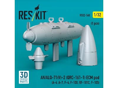 An/Alq-71(V)-2 (Qrc-161-1) Ecm Pod (1pc) (A-4, A-7, F-4, F-100, Rf-101c, F-105) (3d Printed) - image 3
