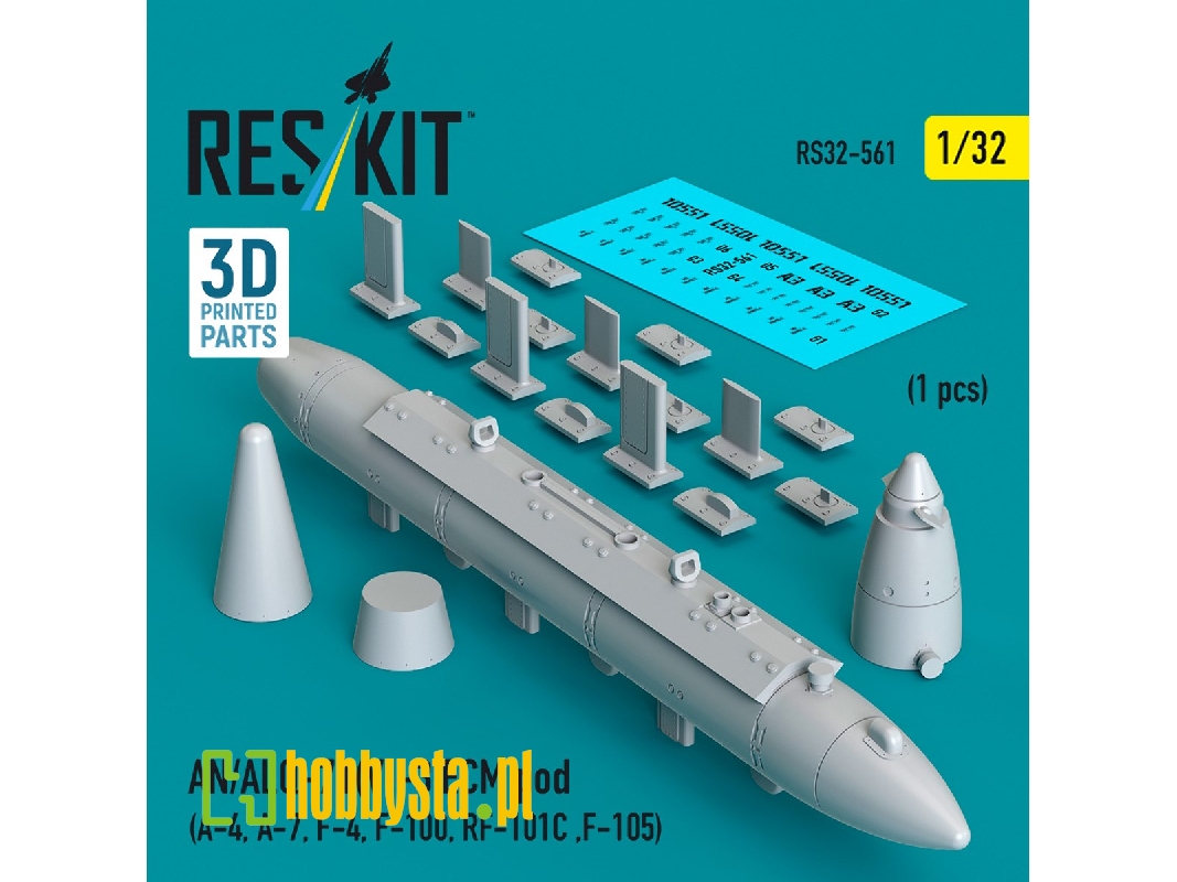 An/Alq-71(V)-3 Ecm Pod (A-4, A-7, F-4, F-100, Rf-101c, F-105) (1pc) (3d Printed) - image 1 An/Alq-71(V)-3 Ecm Pod (A-4, A-7, F-4, F-100, Rf-101c, F-105) (1pc) (3d Printed) - image 1