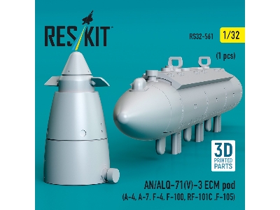 An/Alq-71(V)-3 Ecm Pod (A-4, A-7, F-4, F-100, Rf-101c, F-105) (1pc) (3d Printed) - image 3