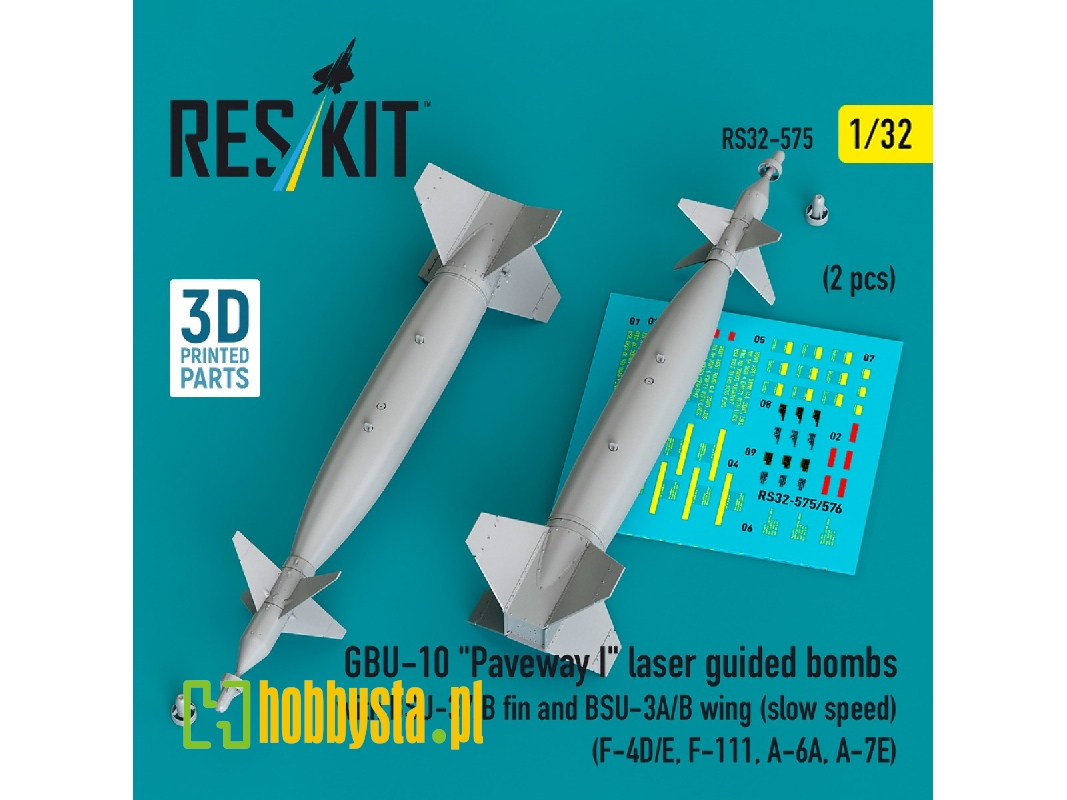 Gbu-10 'paveway I' Laser Guided Bombs With Bsu-37/B Fin And Bsu-3a/B Wing (Slow Speed) (2pcs) (F-4d/E, F-111, A-6a, A-7e) (3d Pr Gbu-10 'paveway I' Laser Guided Bombs With Bsu-37/B Fin And Bsu-3a/B Wing (Slow Speed) (2pcs) (F-4d/E, F-111, A-6a, A-7e) (3d Pr