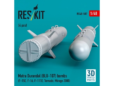 Matra Durandal (Blu-107) Bombs (4pcs) (F-15e, F-16, F-111e, Tornado, Mirage 2000) (3d Printed) - image 3