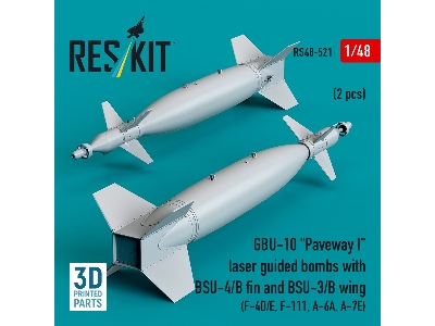 Gbu-10 'paveway I' Laser Guided Bombs With Bsu-4/B Fin And Bsu-3/B Wing (2pcs) (F-4d/E, F-111, A-6a, A-7e) (3d Printed) - image 