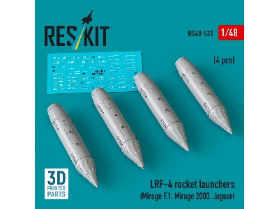 Lrf-4 Rocket Launchers (4pcs) (Mirage F.1, Mirage 2000, Jaguar) (3d Printed) - image 1