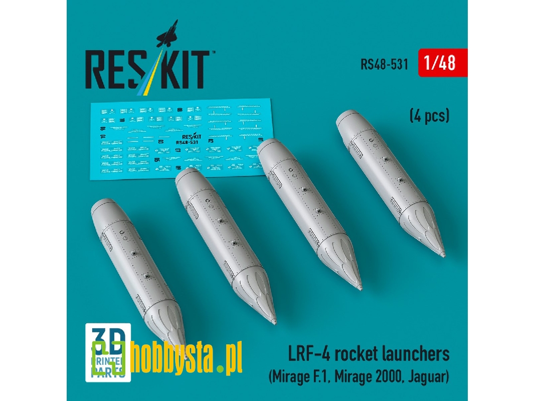 Lrf-4 Rocket Launchers (4pcs) (Mirage F.1, Mirage 2000, Jaguar) (3d Printed) - image 1 Lrf-4 Rocket Launchers (4pcs) (Mirage F.1, Mirage 2000, Jaguar) (3d Printed) - image 1