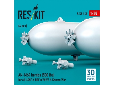 An-m64 Bombs (500 Lbs) For All Usaf & Raf Of Ww2 & Korean War (6pcs) (3d Printed) - image 2