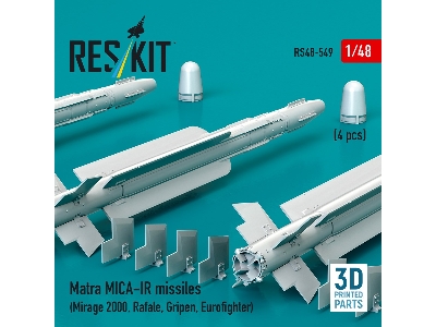 Matra Mica-ir Missiles (4pcs) (Mirage 2000, Rafale, Gripen, Eurofighter) (3d Printed) - image 3