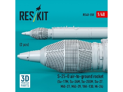 S-25-o Air-to-ground Rocket (2pcs) (Su-17m, Su-24m, Su-25sm, Su-27, Mig-27, Mig-29, Yak-130, Mi-24) (3d Printed) - image 3