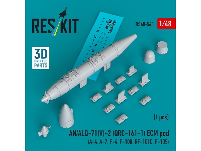 An/Alq-71(V)-2 (Qrc-161-1) Ecm Pod (1pc) (A-4, A-7, F-4, F-100, Rf-101c, F-105) (3d Printed) - image 1