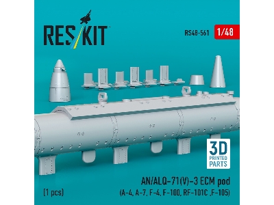 An/Alq-71(V)-3 Ecm Pod (A-4, A-7, F-4, F-100, Rf-101c, F-105) (1pc) (3d Printed) - image 1