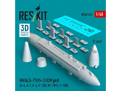 An/Alq-71(V)-3 Ecm Pod (A-4, A-7, F-4, F-100, Rf-101c, F-105) (1pc) (3d Printed) - image 2