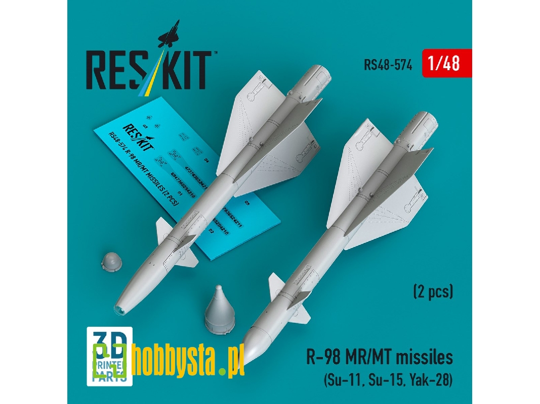 R-98 Mr/Mt Missiles (2pcs) (Su-11, Su-15, Yak-28) (3d Printed) - image 1 R-98 Mr/Mt Missiles (2pcs) (Su-11, Su-15, Yak-28) (3d Printed) - image 1