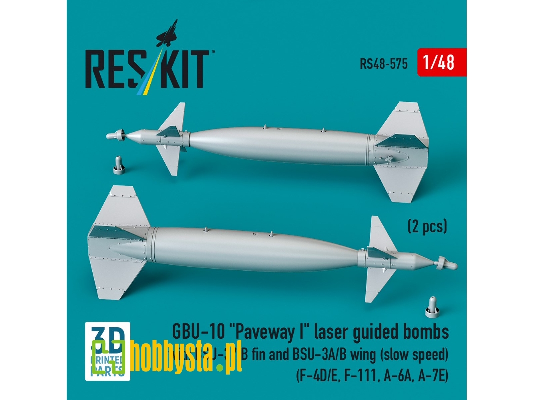 Gbu-10 'paveway I' Laser Guided Bombs With Bsu-37/B Fin And Bsu-3a/B Wing (Slow Speed) (2pcs) (F-4d/E, F-111, A-6a, A-7e) (3d Pr Gbu-10 'paveway I' Laser Guided Bombs With Bsu-37/B Fin And Bsu-3a/B Wing (Slow Speed) (2pcs) (F-4d/E, F-111, A-6a, A-7e) (3d Pr